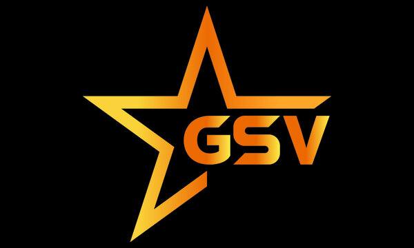 GSV golden luxury star icon three letter logo design vector template. royal logo | luxury logo | jewelry logo | premium logo | iconic logo | Victoria logo |
