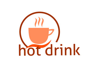 hot drink logo with trendy design
