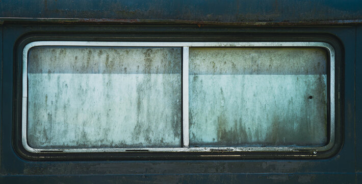 Old Car Window With Rust