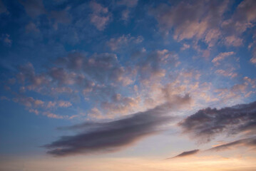 Fototapeta na wymiar Stunning Spring landscape sunset colorful vibrant skyscape background image