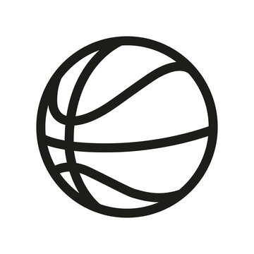 recommend clip art: Basketball ball in linear style. Basketball ball line art icon for apps and websites. Sports equipment symbol, logo illustration.