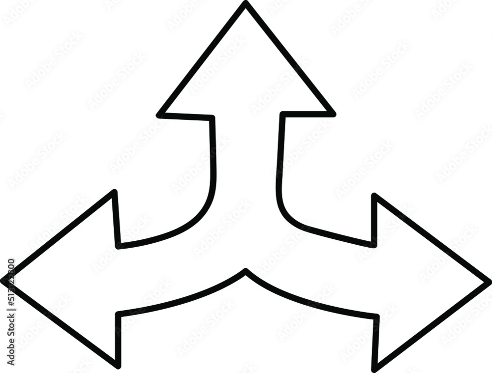 Poster roads in different directions. multipurpose use. vector linear icon on a white background..eps
