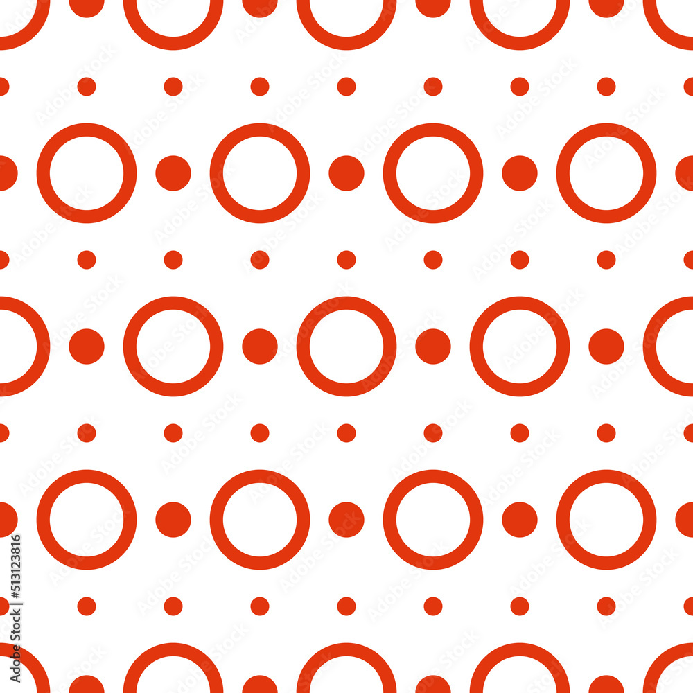 Aufkleber pattern for print and decoration. polka dots, red big and small circles. vector repeating pattern.