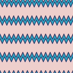 Pattern for print and decoration. Blue zigzags, creating the usual chevron pattern of the layers. Vector repeating pattern.