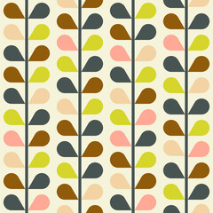 Pattern for print and decoration. Petals are colored in vertical rows. Vector repeating pattern.