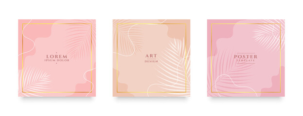 abstract set of social media card banner in pastel colors