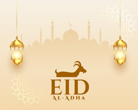 realistic eid al adha bakrid greeting design
