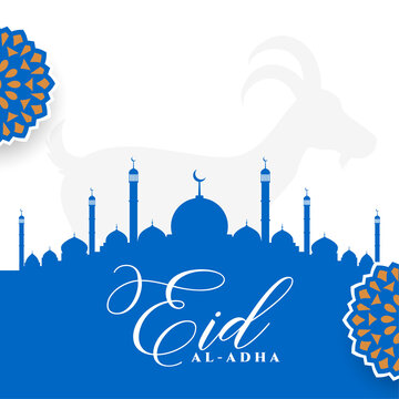 flat style eid al adha festival greeting design
