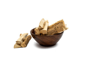 Wrightia antidysenterica or kutaj bark isolated on white background