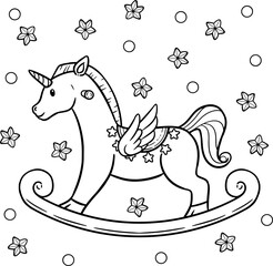 Cute and Simple Winged Pegasus Rocking Horse Design
