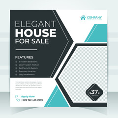 2023 Editable real estate Elegant house for sale minimalist social media post design template
