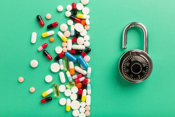 Lock and Keys With Medicine Bottles