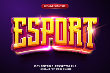 esport glow logo template 3D Editable text Effect Style © agungkreatif