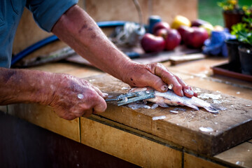 fish peeling