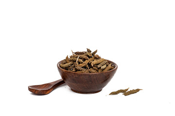 Organic herbs marod phali seed jonka phal melikayalu lalparnni avaitini screw on white background