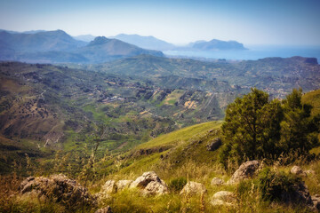 sicilian spring countryside hill landscape