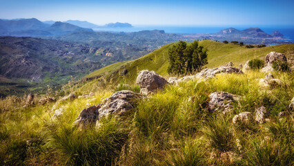 sicilian spring countryside hill landscape