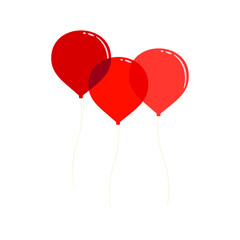 Obraz na płótnie Canvas Vector illustration of flying red balloons.