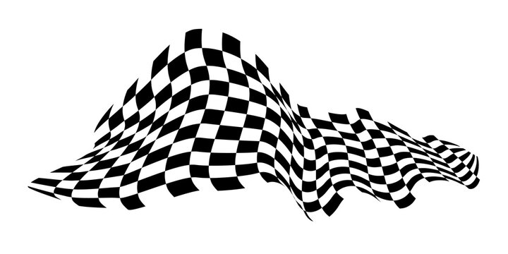 Checkered flag. Signaling on the race track. fabric texture with cubes, background for presentations and start pages.