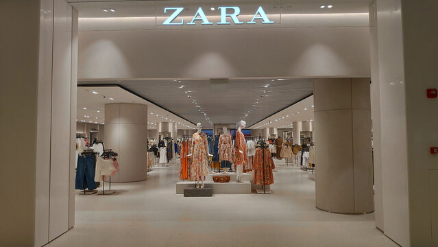 Entrance to Zara store located inside the Jewal Changi Airport in Singapore