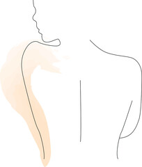 Female Back Continuous Line Drawing. Woman Naked Body, Fashion Minimalist Concept, Woman Beauty Drawing, Vector Illustration.
