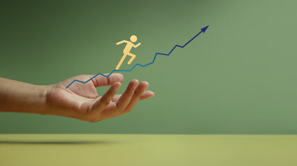Customer Journey, Business Success Concept. Hand Gesture Supporting Client, Shareholder,...