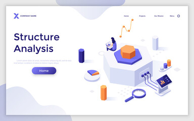 Vector Isometric Landing Page Template
