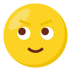 Smiling face expression character emoji flat icon.