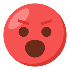 Angry face expression character emoji flat icon.