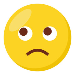 Pleading face expression character emoji flat icon.