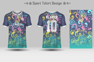 Football sport jersey mockup abstract geometric pattern t-shirt design