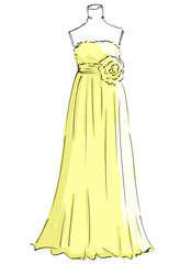 ウェディングドレス　エンパイアドレス