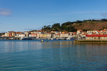 Naklejka na ściany i meble Seafront coastal town of Cangas de Morrazo, Pontevedra, Galicia, Spain