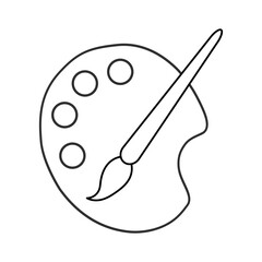 Flat art tool palette with paints color, artist web design graphic vector illustration