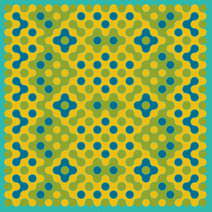 Multicolor truchet tiling connections illustration