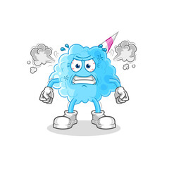 cotton candy very angry mascot. cartoon vector