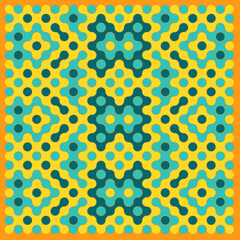 Multicolor truchet tiling connections illustration