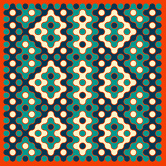 Multicolor truchet tiling connections illustration