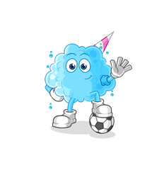 cotton candy playing soccer illustration. character vector