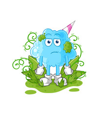 cotton candy waiting too long mascot. cartoon vector