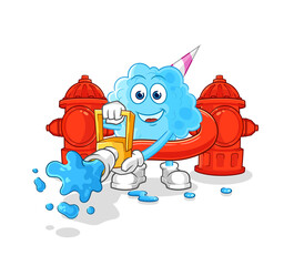 cotton candy firefighter vector. cartoon character