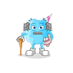 cotton candy white haired old man. character vector