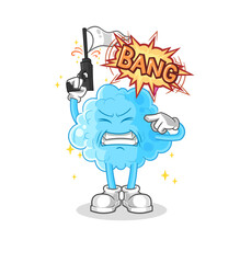 cotton candy warning shot mascot. cartoon vector
