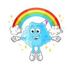 cotton candy with a rainbow. cartoon vector
