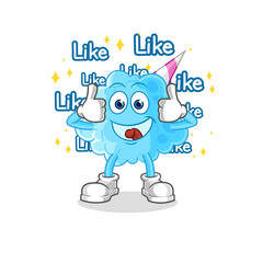 cotton candy give lots of likes. cartoon vector