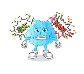 cotton candy anime angry vector. cartoon character