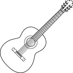 Obraz na płótnie Canvas Classical Guitar, Acoustic Guitar, Flamenco guitar in Vector