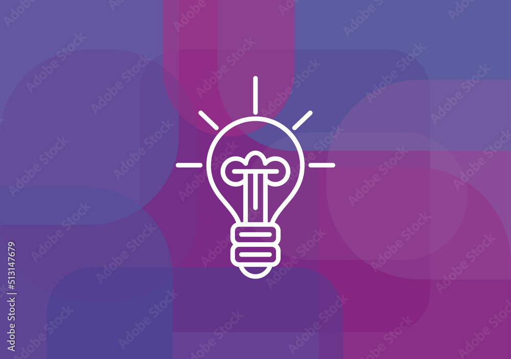 Poster light bulb line icon.vector illustration.