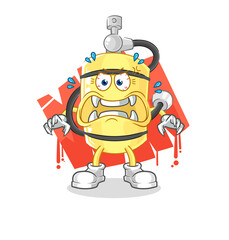 diver cylinder monster vector. cartoon character
