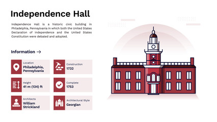 The Heritage of Independence Hall Monumental Design-Vector Illustration